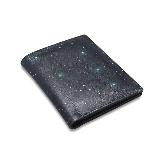 Constellation Stars Male Men Wallets, Space Galaxy Guys Billfold Designer Card Holder Keeper Gents Slim Thin Bi Fold Luxury Minimalist