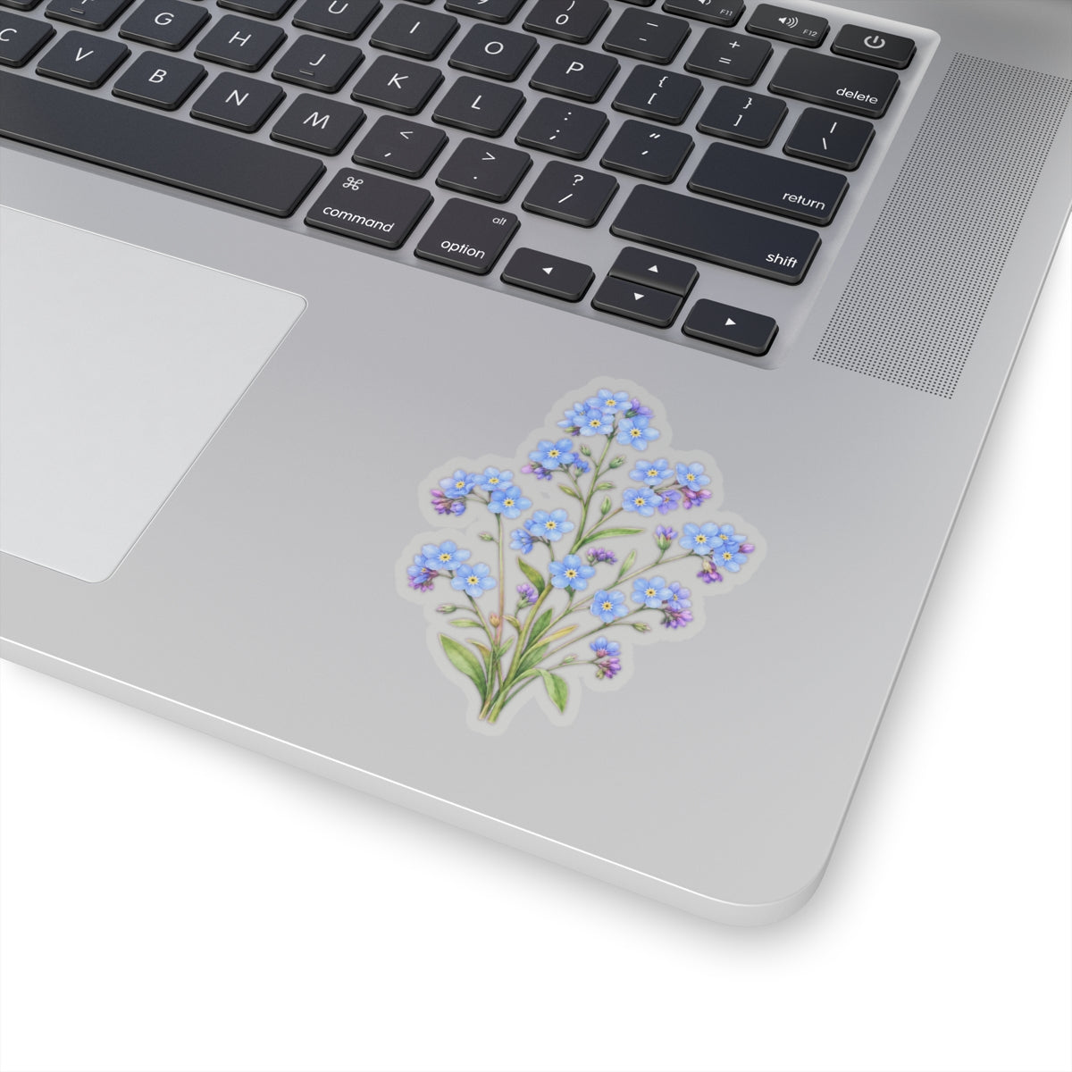 Blue Forget Me Not Flower Sticker Decal, Floral Watercolor Art Vinyl Cute Waterbottle Tumbler Car Waterproof Bumper Clear Die Cut Wall - Starcove Fashion