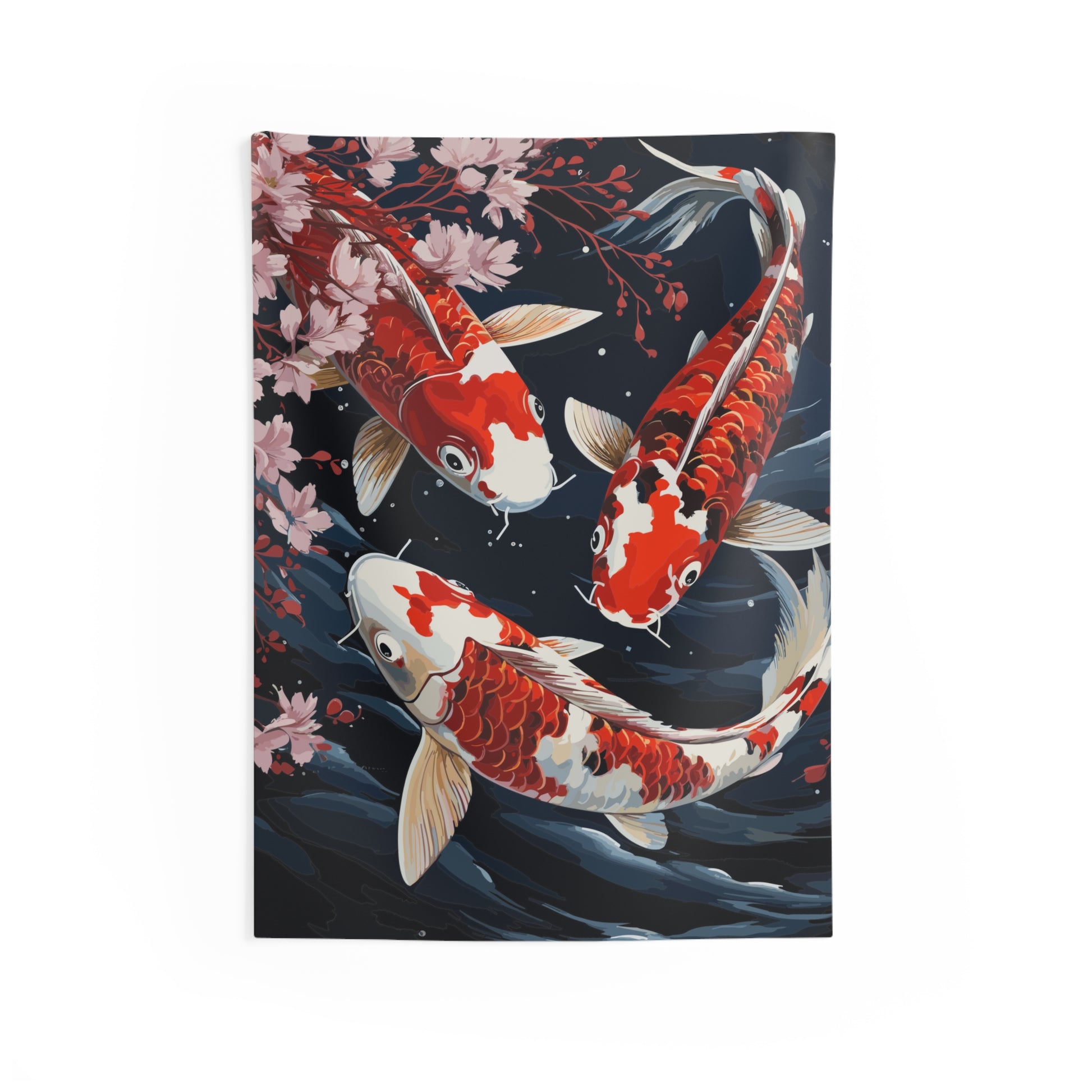 Japanese Koi Fish Tapestry, Wall Art Hanging Cool Unique Asian