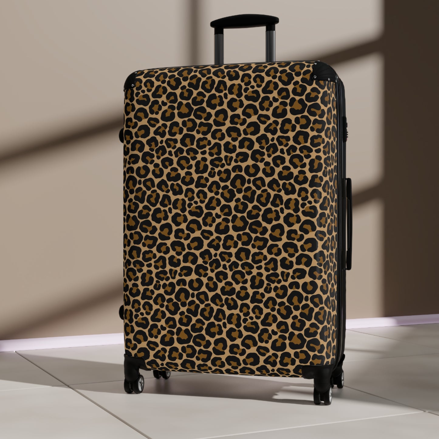 Leopard Suitcase Luggage, Animal Print Cheetah Carry On 4 Wheels Cabin Travel Small Large Set Rolling Spinner Lock Designer Hard Shell Case - Starcove Fashion