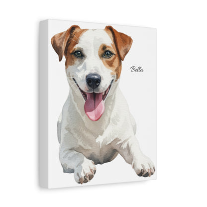 Custom Pet Portrait Canvas Gallery Wrap, Watercolor Painting Dog Cat Personalized Wall Art Print Artwork Small Large Hanging Vertical Poster