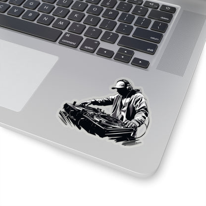 DJ Mixing Sticker Decal, Turntables EDM Music Art Vinyl Laptop Cute Waterbottle Tumbler Car Waterproof Bumper Clear Aesthetic Die Cut Wall Starcove Fashion