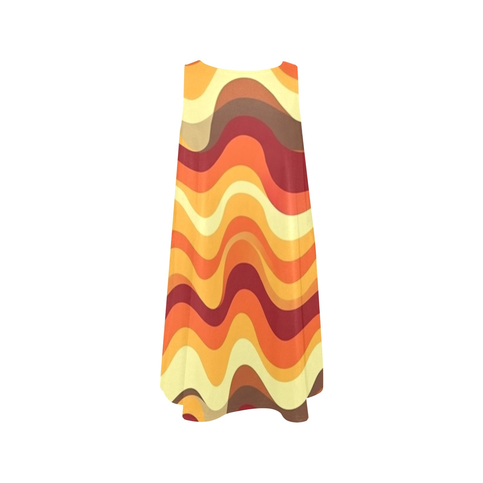 70s Wavy Stripes A Line Dress Women Pockets, Retro Vintage Brown Yellow Orange Print Sleeveless Mini Short Cute Handmade Party Sexy Casual Black / Xs 70s Wavy Stripes A Line Dress Women Pockets, Retro Vintage Brown Yellow Orange Print Sleeveless Mini Short Cute Handmade Party Sexy Casual Black / Xs