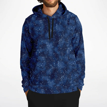 Blue Galaxy Hoodie, Navy Space Stars Pullover Men Women Adult Aesthetic Graphic Cotton Hooded Sweatshirt with Pockets Designer Plus Size - Starcove Fashion
