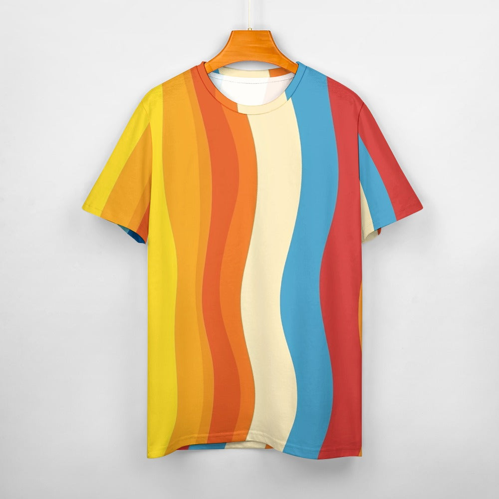Brisco Brands Vintage Retro Vegan Rainbow Health Humor Unisex Crewneck T-Shirt – 100% Cotton