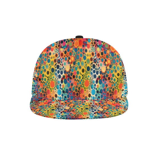 Psychedelic Snapback Hat Cap, Trippy Funky Dots Art Vintage Ball Dad Mom Trucker Men Women Male Ladies Stylish Designer  Adjustable Unisex