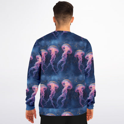 Jellyfish Sweatshirt, Ocean Sea Graphic Crewneck Fleece Cotton Sweater Jumper Pullover Men Women Adult Aesthetic Designer Top