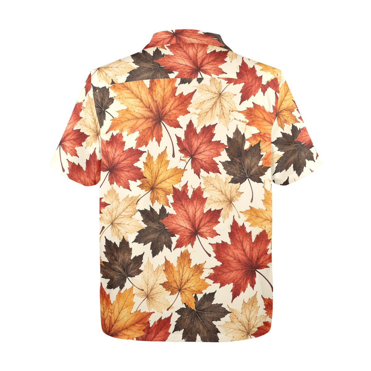 Fall Autumn Hawaiian Men Shirt, Maple Leaf Harvest Thanksgiving Beach Vintage Aloha Hawaii Tropical Plus Size Guys Button Down Vacation