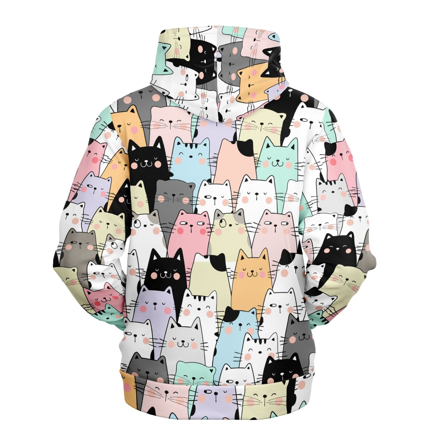 Cats Hoodie, Kittens Animal Pullover Men Women Adult Aesthetic Graphic Cotton Hooded Sweatshirt with Pockets Designer Plus Size