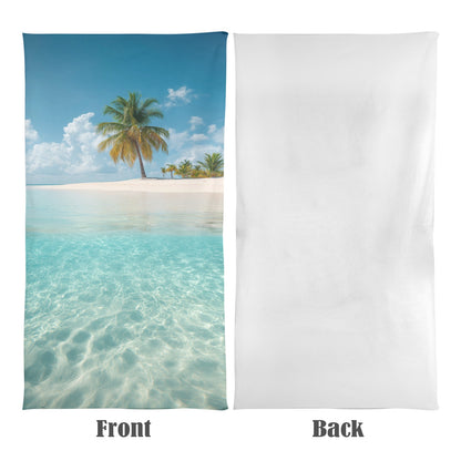 Palm Tree Oversized Beach Towel, Ocean Sea Sand Tropical Pool Microfiber Extra Large Swim Quick Dry Surf Designer Men Women XL Cotton