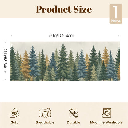 Forest Evergreen Body Pillow Case, Pine Tree Woodland Nature Green Rustic Long Large Bed Accent Pillowcase Print Throw Decorative Cover