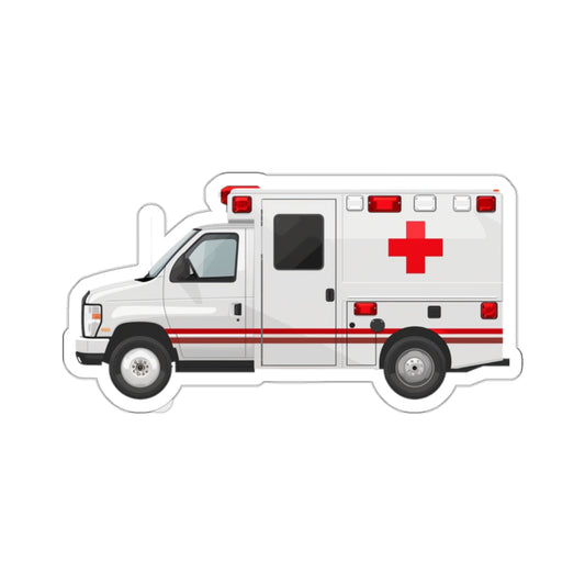 Ambulance Sticker Decal, Red Cross Emergency Vehicle EMS Art Vinyl Laptop Waterbottle Tumbler Car Waterproof Bumper Clear Aesthetic Wall - Starcove Fashion