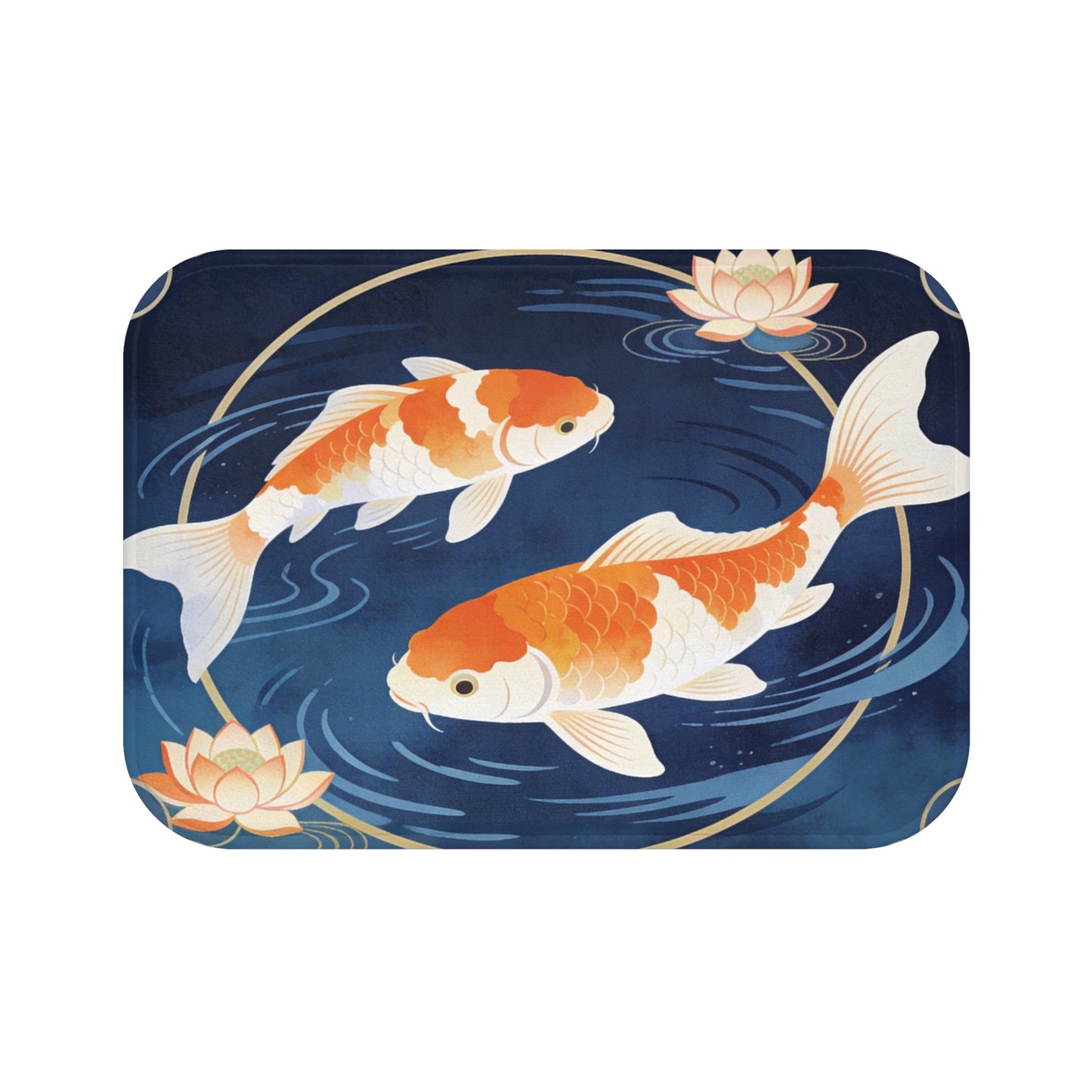 Koi Fish Bath Mat, Japanese Quick Dry Luxury Shower Bathroom Decor Non Slip Memory Foam Microfiber Large Small Washable Absorbent Rug - Starcove Fashion