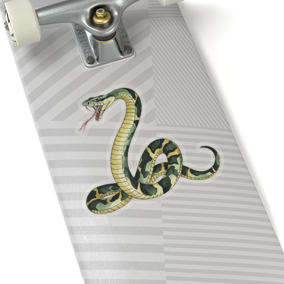 Snake Sticker Decal, Green Animal Reptile Watercolor Art Vinyl Laptop Cute Waterbottle Tumbler Car Waterproof Bumper Clear Die Cut Wall
