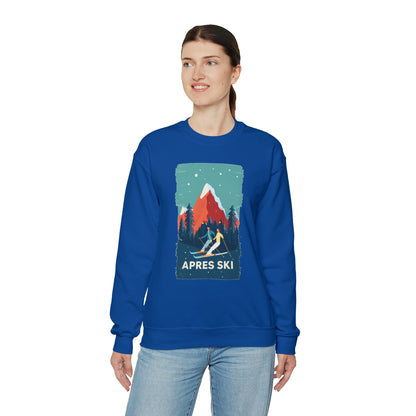 Apres Ski Sweatshirt, Mountain Skiing Graphic Crewneck Fleece Cotton Sweater Jumper Pullover Men Women Adult Aesthetic Designer Top