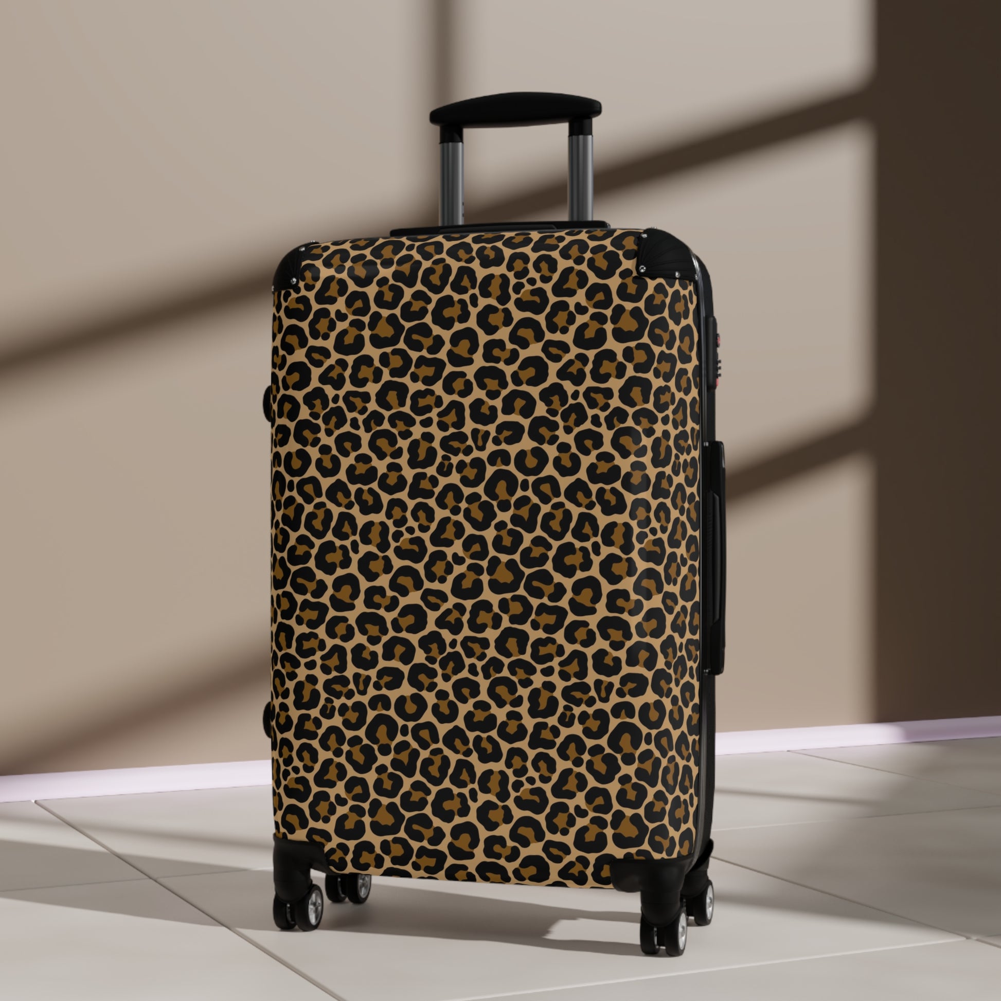 Leopard Suitcase Luggage, Animal Print Cheetah Carry On 4 Wheels Cabin Travel Small Large Set Rolling Spinner Lock Designer Hard Shell Case - Starcove Fashion