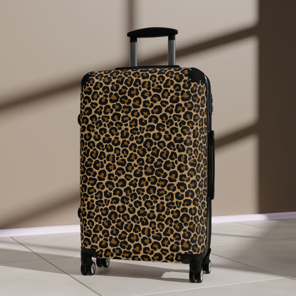 Leopard Suitcase Luggage, Animal Print Cheetah Carry On 4 Wheels Cabin Travel Small Large Set Rolling Spinner Lock Designer Hard Shell Case - Starcove Fashion