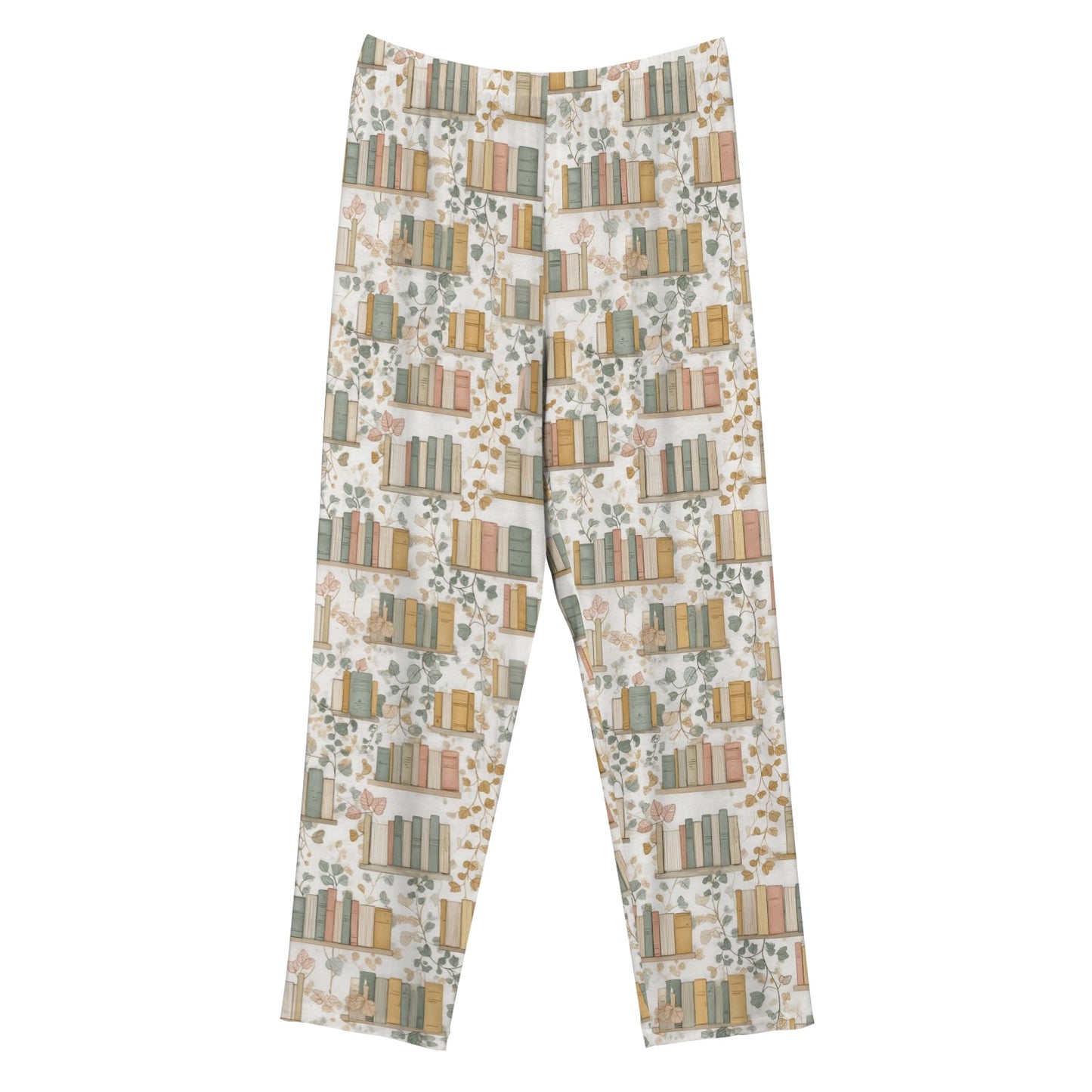 Book Women Pajamas Pants, Reading Flowers Floral Bookworm Library Club PJ Spa Pockets Trousers Matching Ladies Bottoms