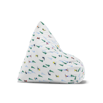 Ski Bean Bag Chair Cover, Snowboard Winter Sport Mountain Washable Triangle Small Large Adult Children Kids Sofa Dorm Decor Unfilled Sack