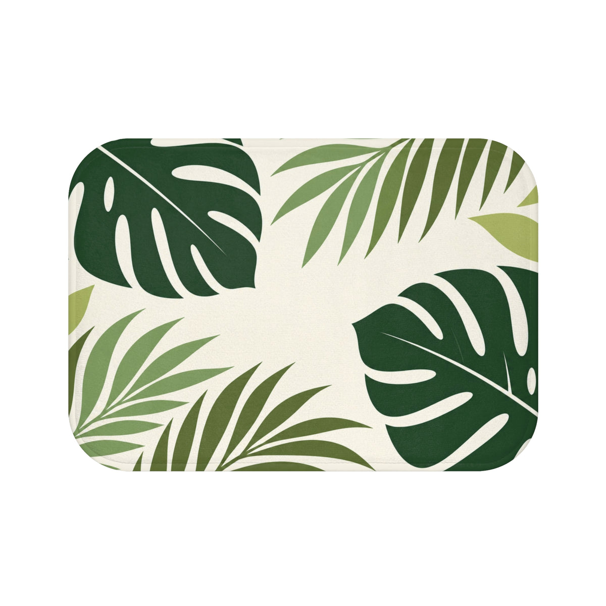 Monstera Leaf Bath Mat, Abstract Tropical Green Memory Foam Shower Bathroom Decor Non Slip Floor Large Small Washable Quick Dry Luxury Rug