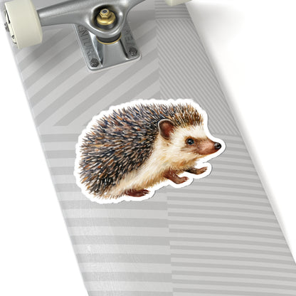 Hedgehog Sticker Decal, Watercolor Animal Wildlife  Cute Art Vinyl Laptop Waterbottle Tumbler Car Waterproof Bumper 4x4 Clear Die Cut Wall