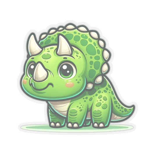 Triceratops Sticker Decal, Dino Dinosaur Cute Art Vinyl Laptop Cute Waterbottle Tumbler Car Waterproof Bumper Small Large Clear