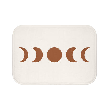 Moon Phases Bath Mat, Boho Bohemian Half Full Memory Foam Cute Shower Bathroom Decor Non Slip Floor Large Small Washable Quick Dry Rug