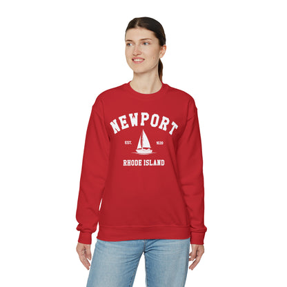 Newport RI Sweatshirt, Vintage Rhode Island Sailing Boating Beach Town Graphic Crewneck Sweater Jumper Pullover Men Women Aesthetic Top Starcove Fashion