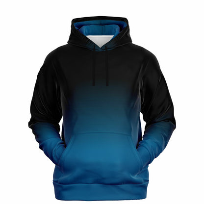 Black Blue Ombre Hoodie, Tie Dye Gradient Pullover Men Women Adult Aesthetic Cotton Hooded Sweatshirt with Pockets Designer Plus Size