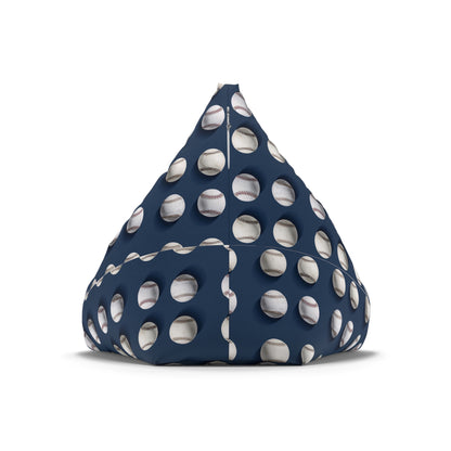 Baseball Bean Bag Chair Cover, Sports Balls Blue Washable Triangle Furniture Small Large Adult Children Kids Sofa Apartment Dorm Unfilled