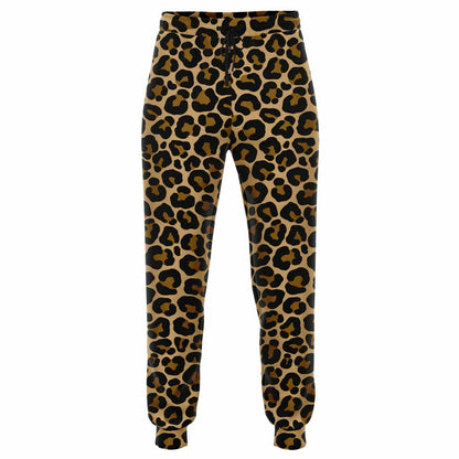 Leopard Joggers Sweatpants with Pockets, Animal Print Brown Cheetah Women Men Female Ladies Fleece Comfy Cotton Sweats Pants Bottoms