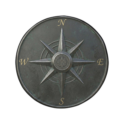 Compass Rose Map Spare Tire Wheel Cover, Navigation Metal Travel Custom Back Up Camera Hole Design Rear Back RV Car Lover Camper Motorhome