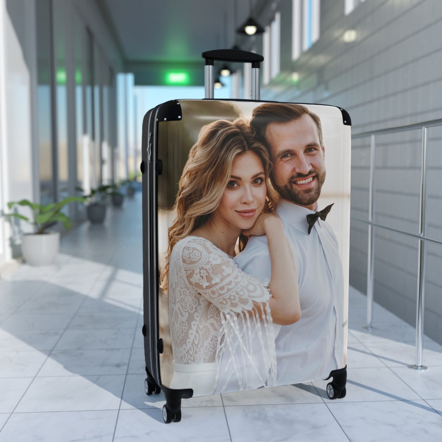 Custom Photo Suitcase Luggage, Personalized Upload Picture Carry On 4 Wheels Cabin Travel Small Large Set Rolling Spinner Lock Hard Shell