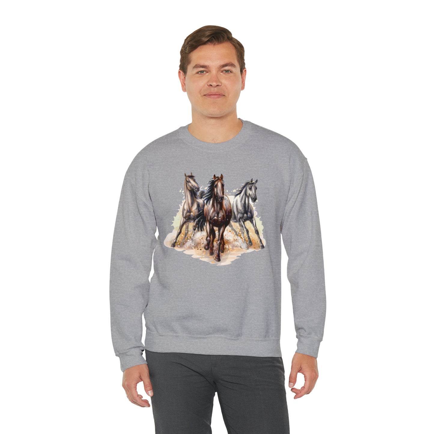 Horse Sweatshirt,  Vintage Graphic Sweater Watercolor Animal Lover Equestrian Rider Gift Men Women Jumper Crewneck Apparel