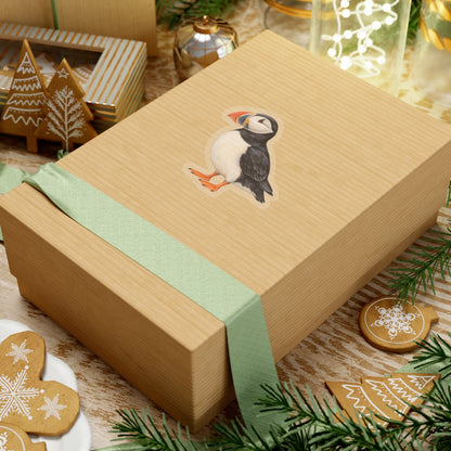 Atlantic Puffin Sticker Decal, Bird Seabird Watercolor Art Vinyl Laptop Cute Waterbottle Tumbler Car Waterproof Bumper 4x4 Clear Die Cut