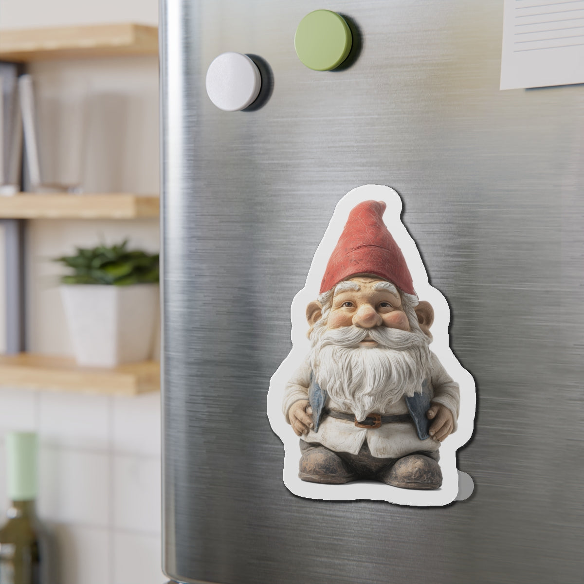Garden Gnome Magnet, Fridge Refrigerator Car Truck Locker Door Cute Inspirational Small Large Kitchen Die Cut Magnetic