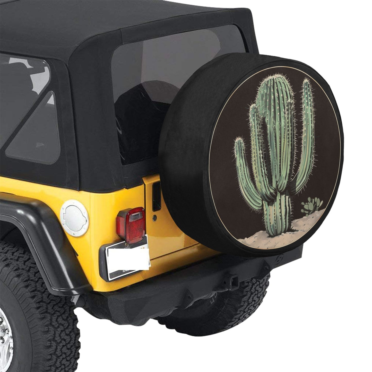 Cactus Spare Tire Cover, Succulent Desert Rear Extra Spare Backup Camera Hole Wheel Unique RV Back Cars RV Men Women Trailer Campers