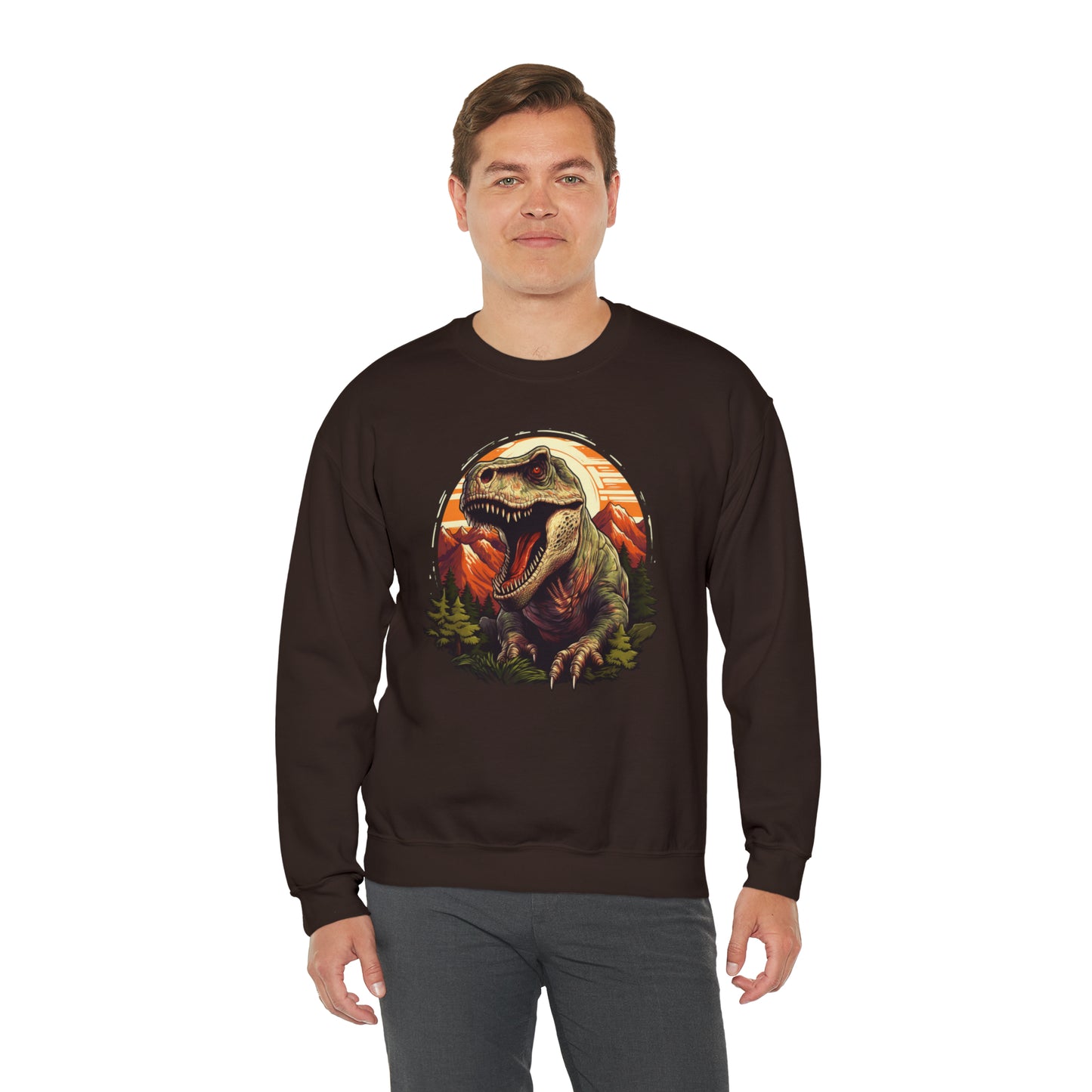 Dinosaur Sweatshirt, Dino T-Rex Graphic Crewneck Fleece Cotton Sweater Jumper Pullover Men Women Adult Aesthetic Designer Top Starcove Fashion
