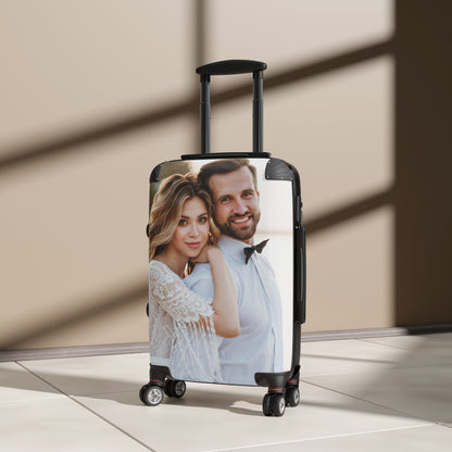 Custom Photo Suitcase Luggage, Personalized Upload Picture Carry On 4 Wheels Cabin Travel Small Large Set Rolling Spinner Lock Hard Shell
