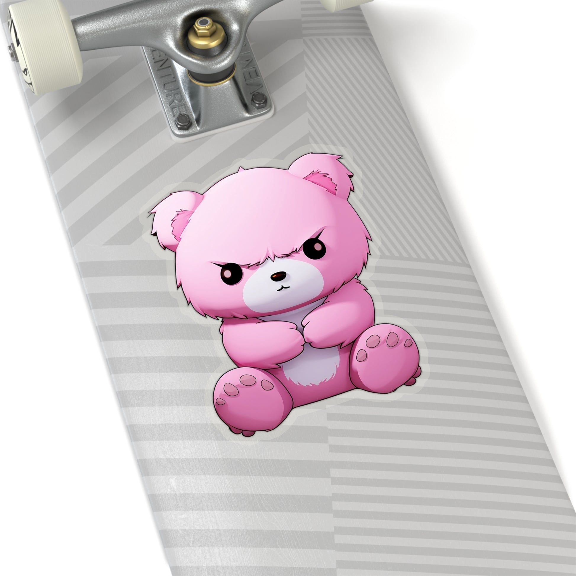 Pink Teddy Bear Sticker Decal, Grumpy Art Vinyl Laptop Cute Waterbottle Tumbler Car Waterproof Bumper Clear Aesthetic Die Cut Wall Starcove Fashion