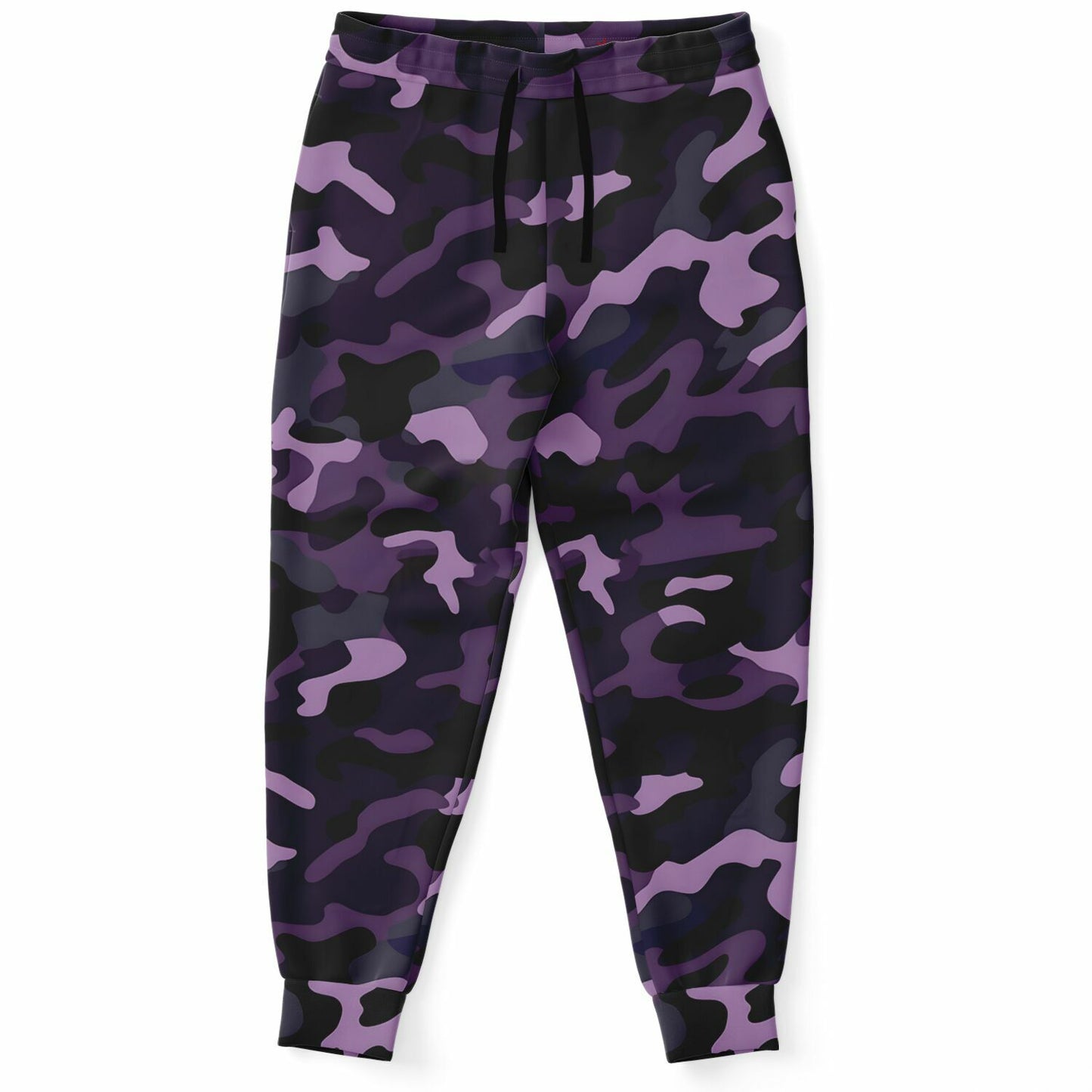 Black Purple Camo Joggers Sweatpants with Pockets, Camouflage Women Men Female Ladies Fleece Comfy Cotton Sweats Pants Loungewear Bottoms
