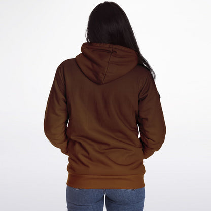Brown Ombre Zip Up Fleece Lined Hoodie, Gradient Heavyweight Full Zipper Pocket Men Women Unisex Aesthetic Graphic Hooded Sweatshirt Jacket