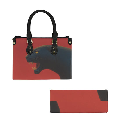 Black Panther Vegan Leather Crossbody Purse Women, Red Animal Small Handbag Shoulder Bag Ladies Zip Strap Designer Cross Body - Starcove Fashion