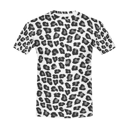 Leopard Print Animal Pattern Tshirt, Black White Designer Graphic Aesthetic Lightweight Summer Crewneck Men Male Women Tee Top Short Sleeve