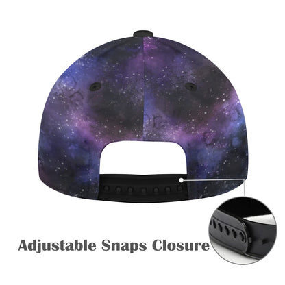 Galaxy Snapback Hat Cap, Space Purple Universe Stars Vintage Ball Dad Mom Trucker Men Women Male Ladies Stylish Aesthetic Designer Fashion