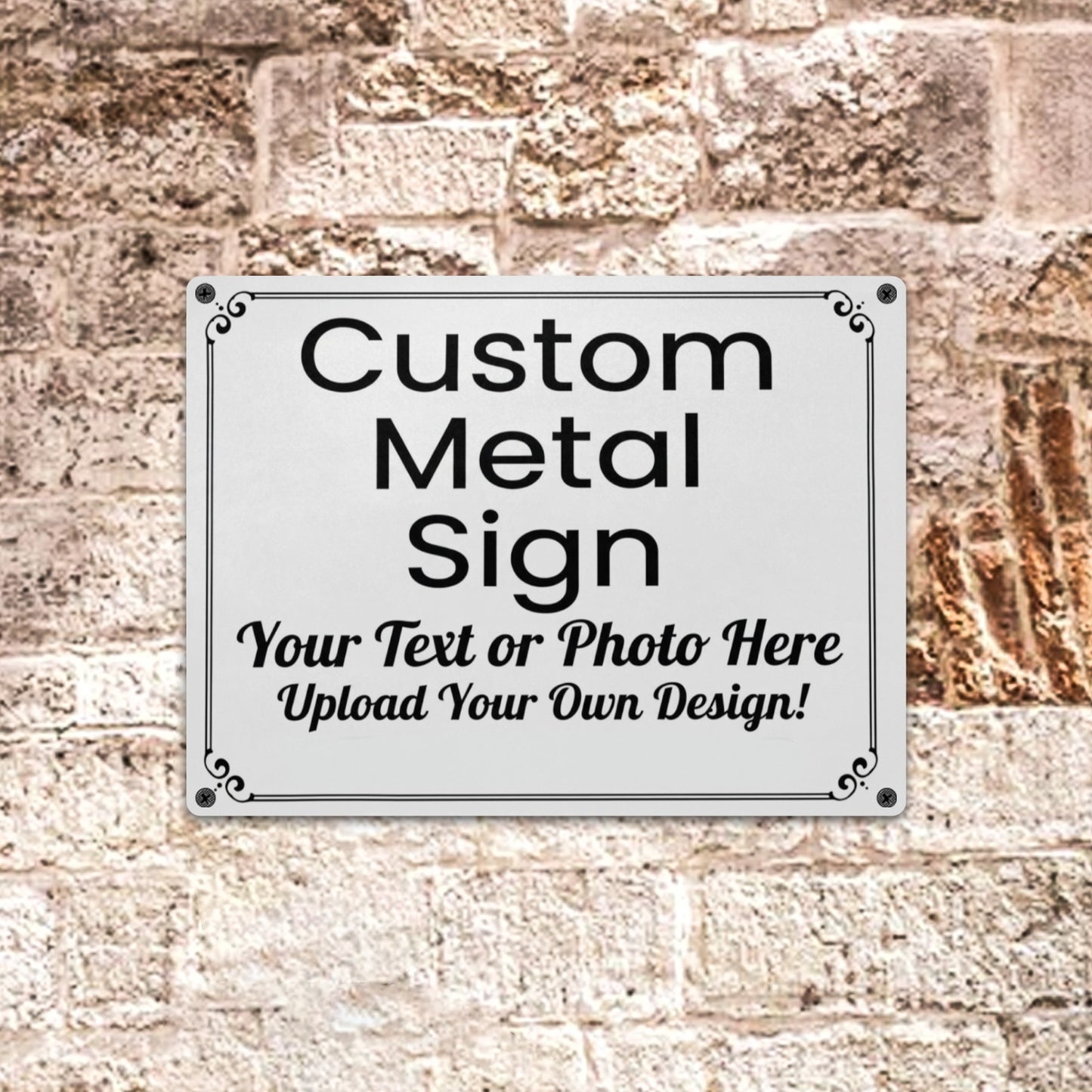 Custom Metal Tin Signs, Personalized Text Photo Farmhouse Landscape Retro Wall Hanging Garage Tacker Outdoors Exterior Business Property