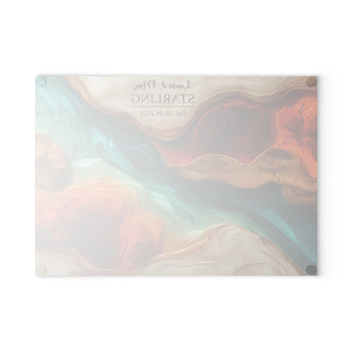 Personalized Glass Cutting Board, Custom Wood Epoxy Charcuterie Chopping Tempered Small Large Realtor Kitchen Decorative Closing Wedding