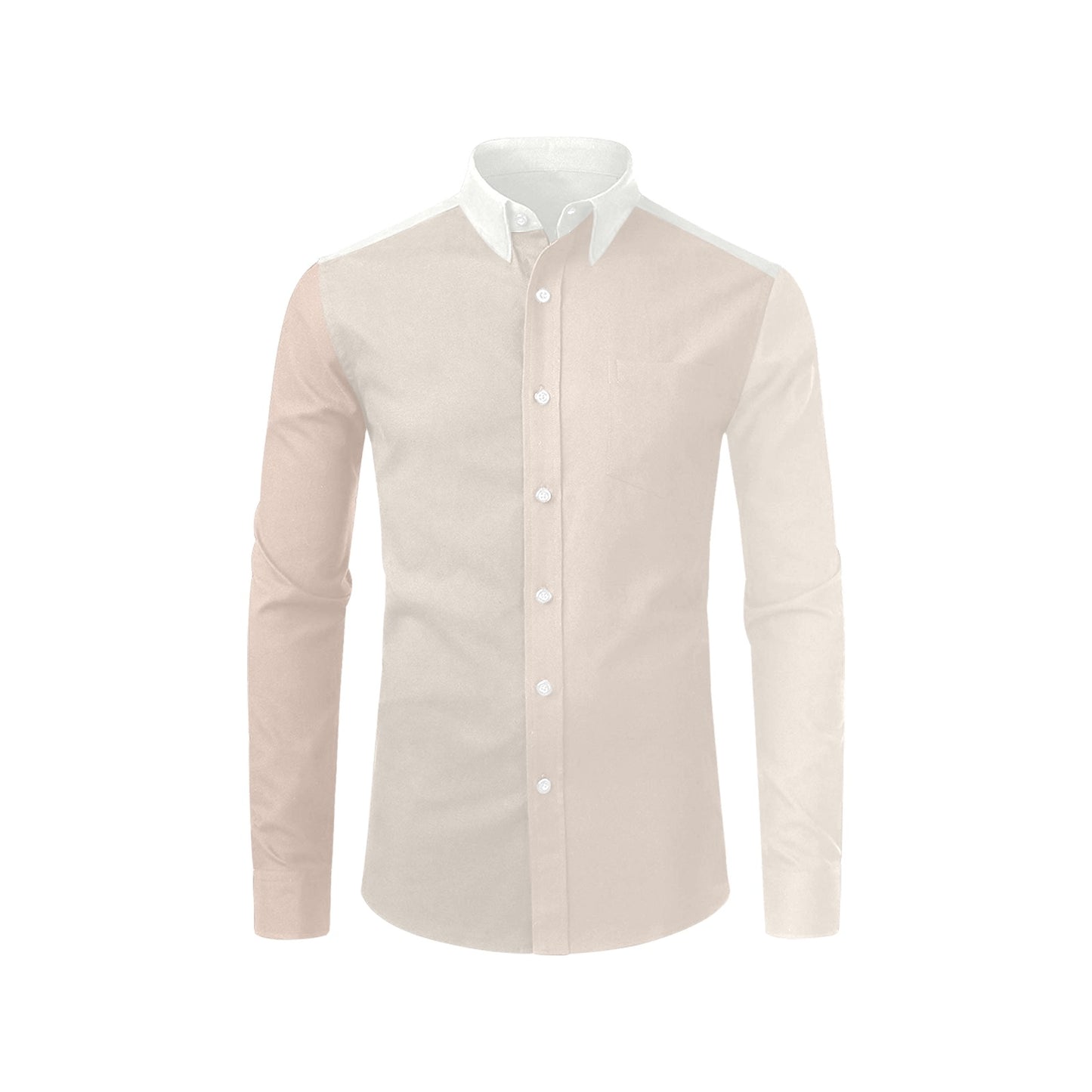 Color Block Long Sleeve Men Button Up Shirt, Brown Beige Cream Pastel Tone Combo Print Buttoned Male Guys Collared Dress Shirt Chest Pocket 2XL Color Block Long Sleeve Men Button Up Shirt, Brown Beige Cream Pastel Tone Combo Print Buttoned Male Guys Collared Dress Shirt Chest Pocket 2XL