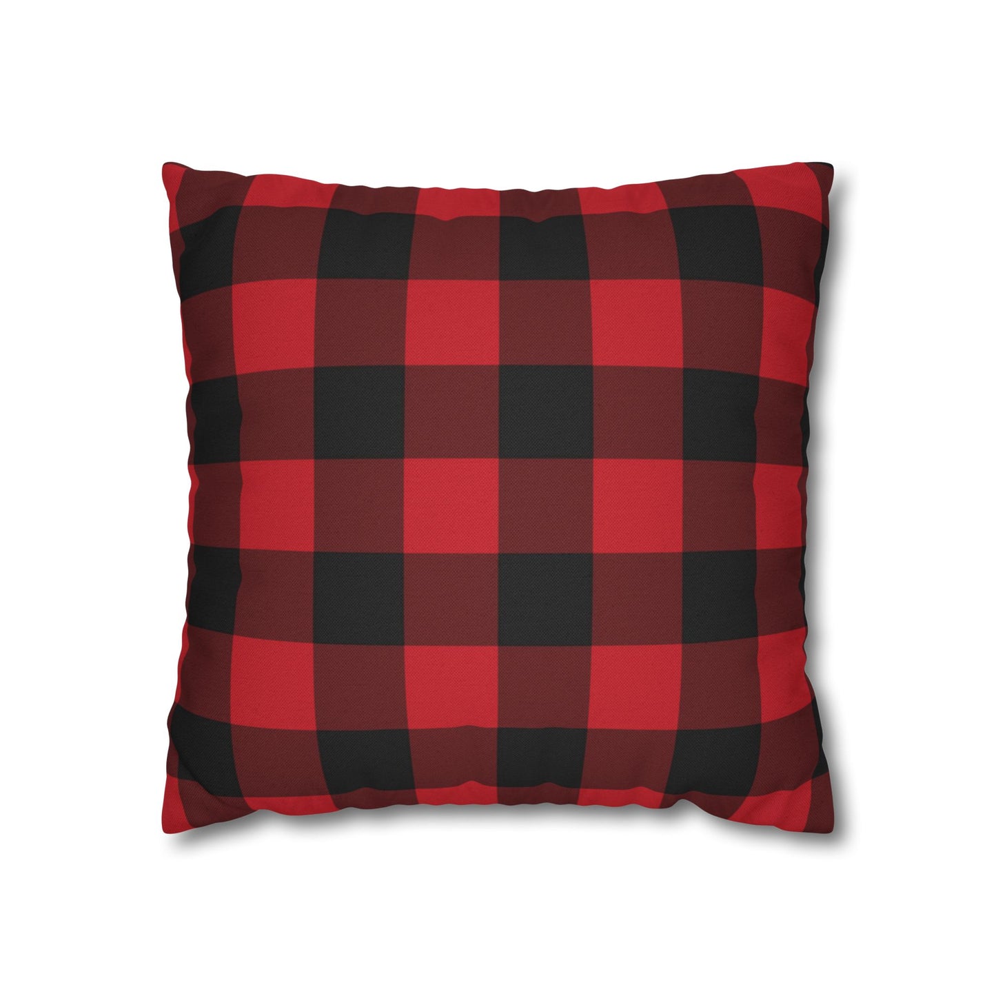 Red Buffalo Plaid Pillow Case, Black Check Square Christmas Throw Decorative Cover Decor Bedding Bed Accent Couch Sofa Bedroom