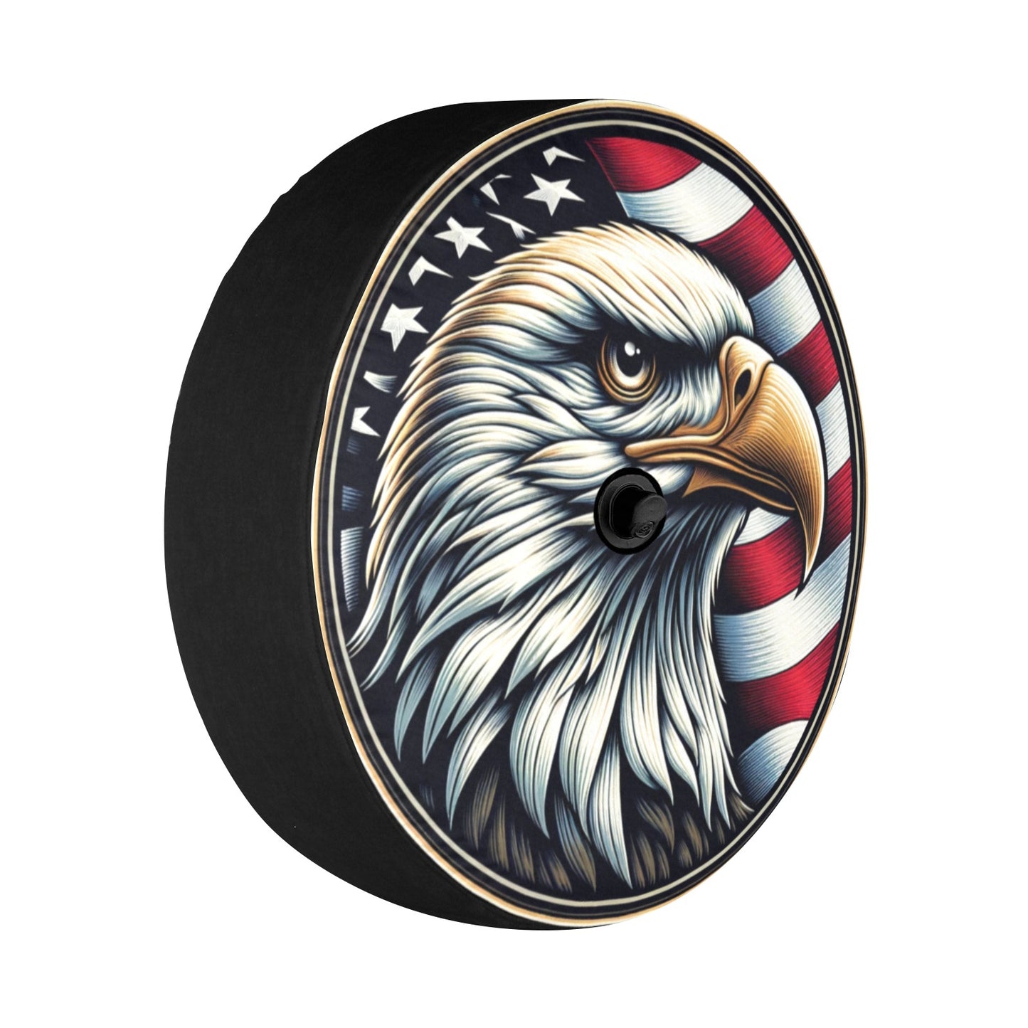 Bald Eagle Head Spare Tire Cover, American Flag USA Patriotic Backup Camera Hole Wheel Unique RV Back Cars RV Men Women Trailer Campers